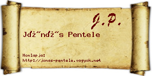 Jónás Pentele névjegykártya